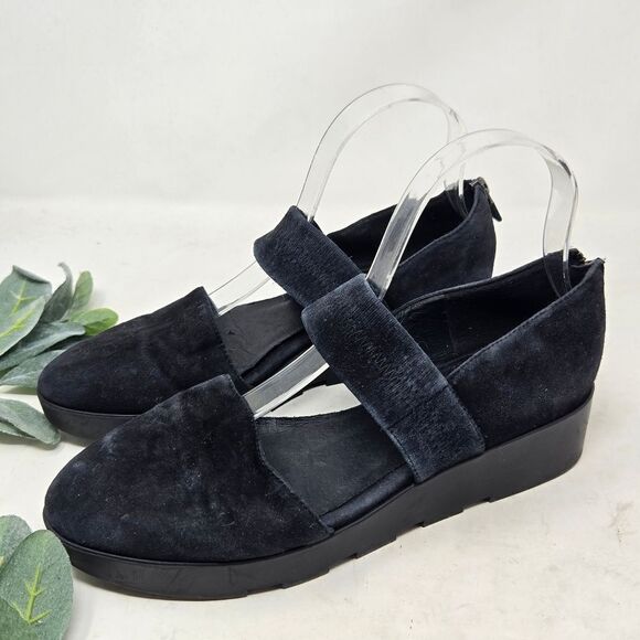 EILEEN FISHER Suede Platform Mary Jane Shoes Size 9 - Picture 4 of 8